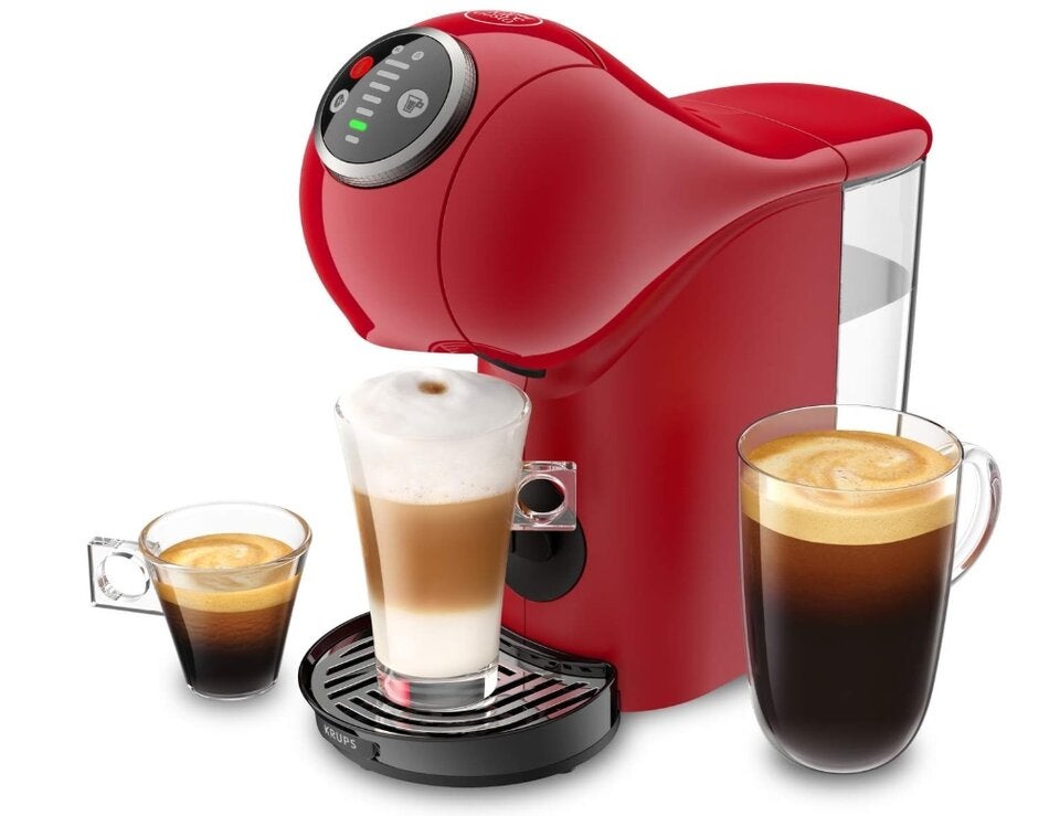 NESCAFÉ Dolce Gusto Genio S Plus von Krups, kompakte Kaffeekapselmaschine, 0,8 Liter Kapazitat, 1500 Watt, automatische Entkalkungswarnung, rot, KP3405 