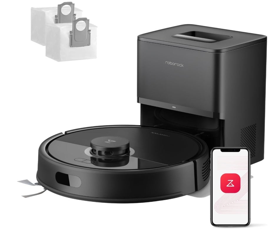 roborock Q7 L5+ Set Saugroboter mit Wischfunktion Absaugstation, verbessert von Q5 Pro+, Dual Anti-Tangle System, 8000Pa Saugkraft, LiDAR-Navigation, Staubsauger Roboter für Teppiche&Tierhaar, Schwarz 
