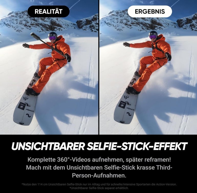 Insta360 X5 Must-Have-Bundle - wasserdichte 8K 360°-Kamera, Führend bei wenig Licht, Unsichtbarer Selfie-Stick-Effekt, robuste & auswechselbare Linsen, 3 h Akku, Integr. Windschutz, Stabilisierung