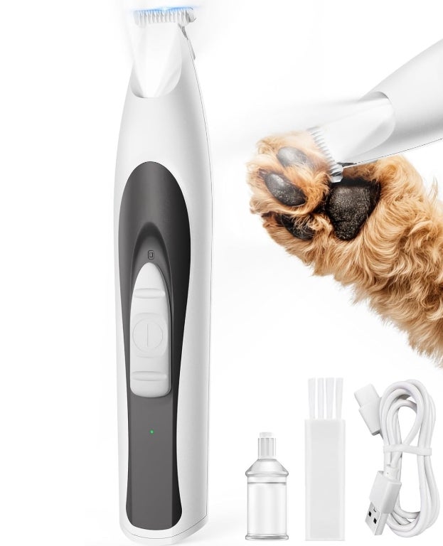oneisall Pfotentrimmer für Hunde mit LED-Licht 