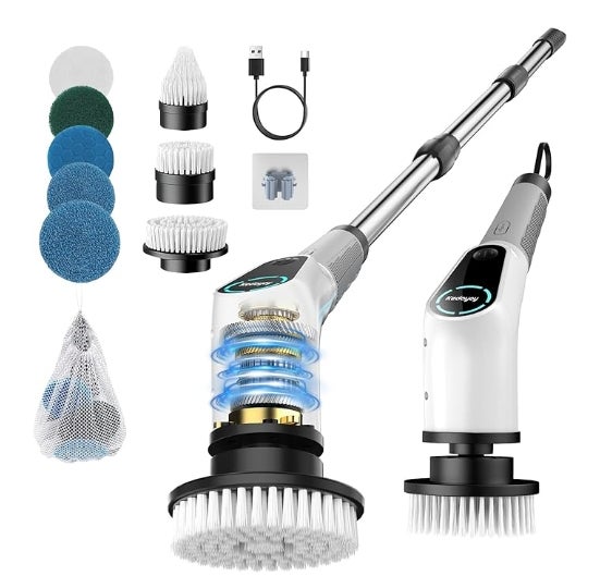 Elektrische Reinigungsbürste, 8 in 1 Electric Cleaning Brush mit austauschbaren Bohrbürstenköpfen 