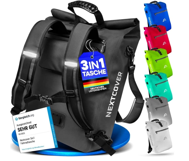 Nextcover® NEU 3in1 Fahrradtasche für Gepäckträger&nbsp;