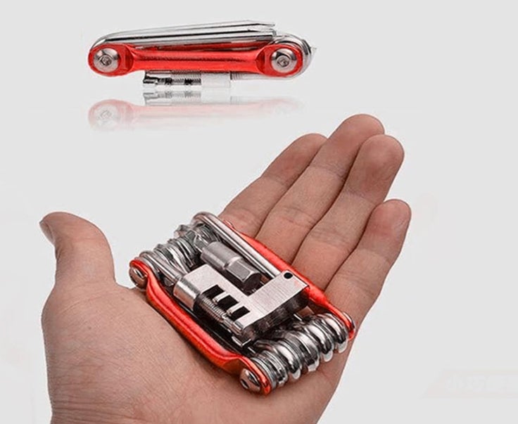 11-in-1 Multifunktionales Fahrrad-Reparaturwerkzeug-Set mit Schraubenschlüssel&nbsp;