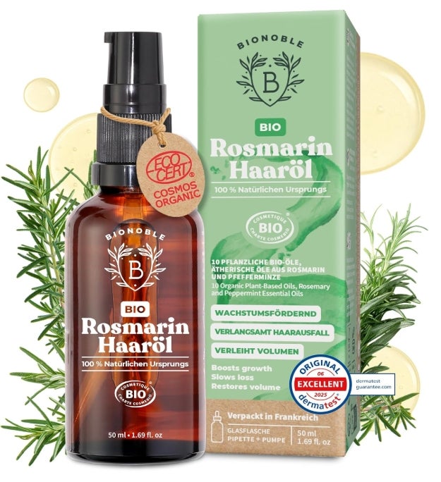 BIONOBLE Rosmarinöl Haare Bio - Fördert Haarwachstum, Verlangsamt Haarausfall 