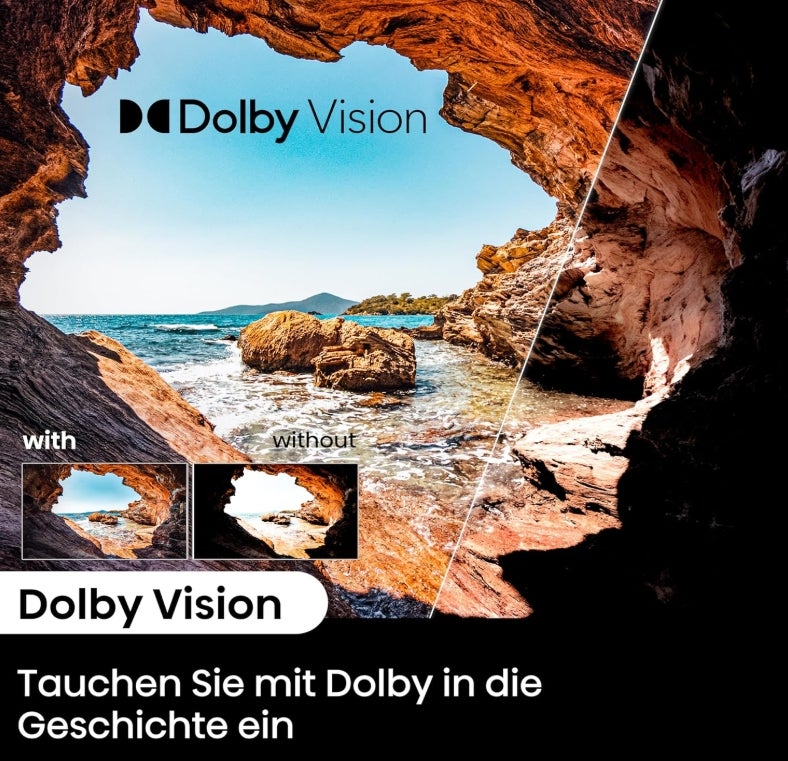 Hisense 55E6NT 139cm (55 Zoll) Fernseher, 4K UHD Smart TV, Precision Colour, HDR, Dolby Vision, 60Hz, Triple Tuner DVB-C/S/S2/T/T2, WiFi, HDMI 2.1, Bluetooth, Alexa Built-in, Schwarz