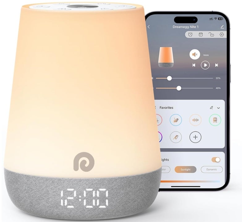 Dreamegg Nite 1 - Kinderwecker White Noise Machine Baby mit 34 Beruhigende Klänge und Weckertöne, App-Steuerung&nbsp;