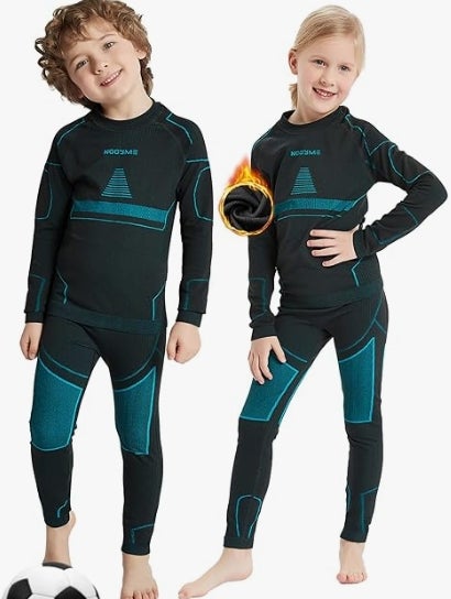 NOOYME Funktionsunterwäsche Kinder Skiunterwäsche Thermounterwäsche Kinder Atmungsaktiv & Hautfreundlich 