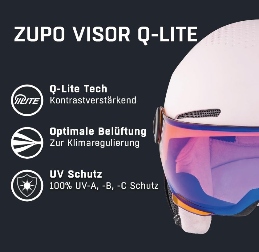 ALPINA ZUPO Visor Q-LITE - hochwertiger & sicherer Skihelm für Kinder, mit abnehmbaren Ohrenpolstern 