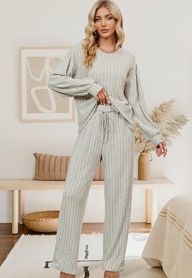 Blooming Jelly Damen Lounge Set Langarm Pyjamas Zweiteiler Hausanzug Schlafanzug 2025 