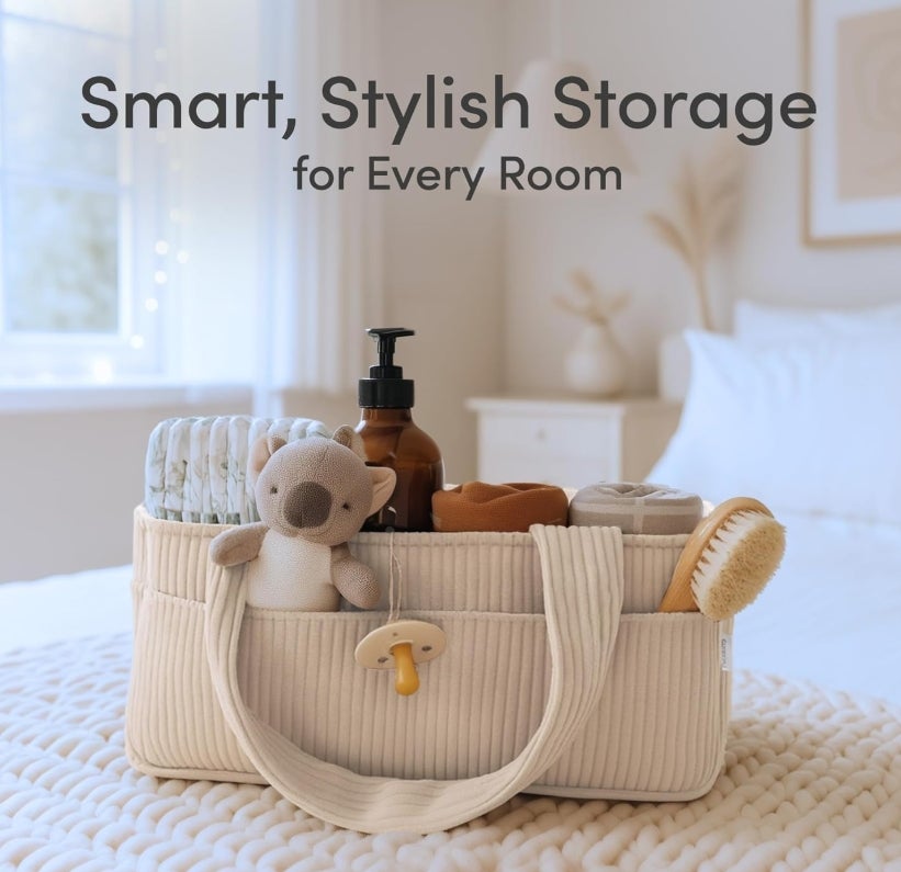 PUTSKA Baby Diaper Caddy Organizer for Changing Table 