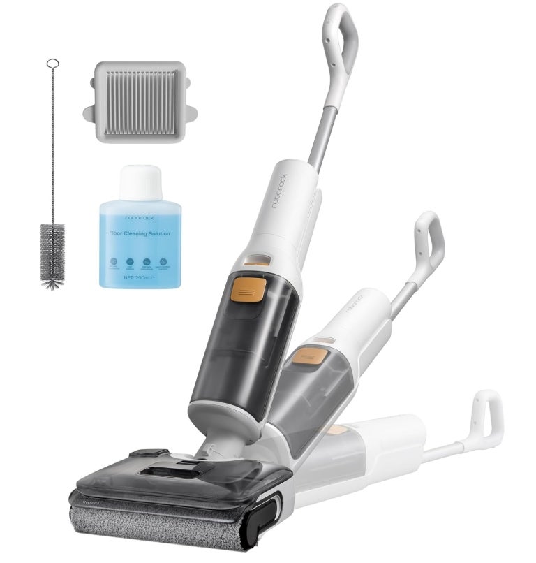 Roborock F25 GT Nass Trockensauger, 180° Lay-Flat Saugwischer, 90°C Hochtemperatur Selbstreinigung, 20.000 Pa Akku Staubsauger mit Wischfunktion, Wischsauger Kabellos Anti-Tangle für HarteBoden 