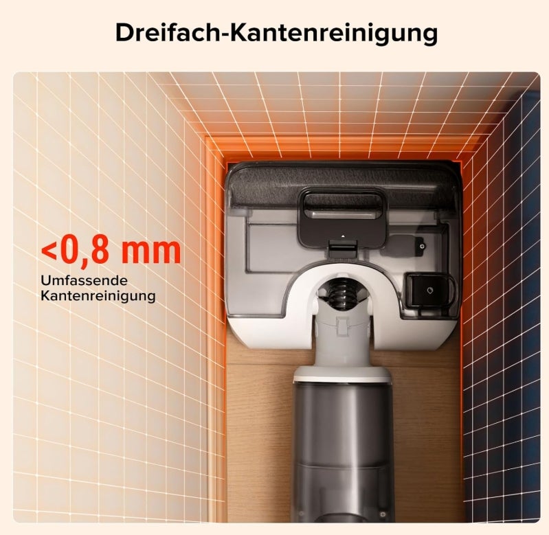 Roborock F25 GT Nass Trockensauger, 180° Lay-Flat Saugwischer, 90°C Hochtemperatur Selbstreinigung, 20.000 Pa Akku Staubsauger mit Wischfunktion, Wischsauger Kabellos Anti-Tangle für HarteBoden 
