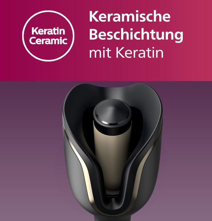 Philips automatischer Lockenstab 8000 Series, Lockenwickler/Curler, 27 verschiedene Stylingoptionen, Schwarz, Modell BHB876/00 