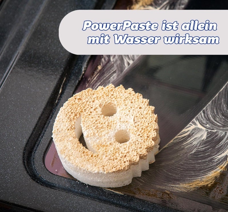 Scrub Daddy Power Paste Universalstein Putzmittel Set - Backofenreiniger für Glas, Metall, Kochfeld - natürlicher Putzstein, Universalreiniger mit Scrub Mommy Allzweckreiniger Smiley Schwamm 