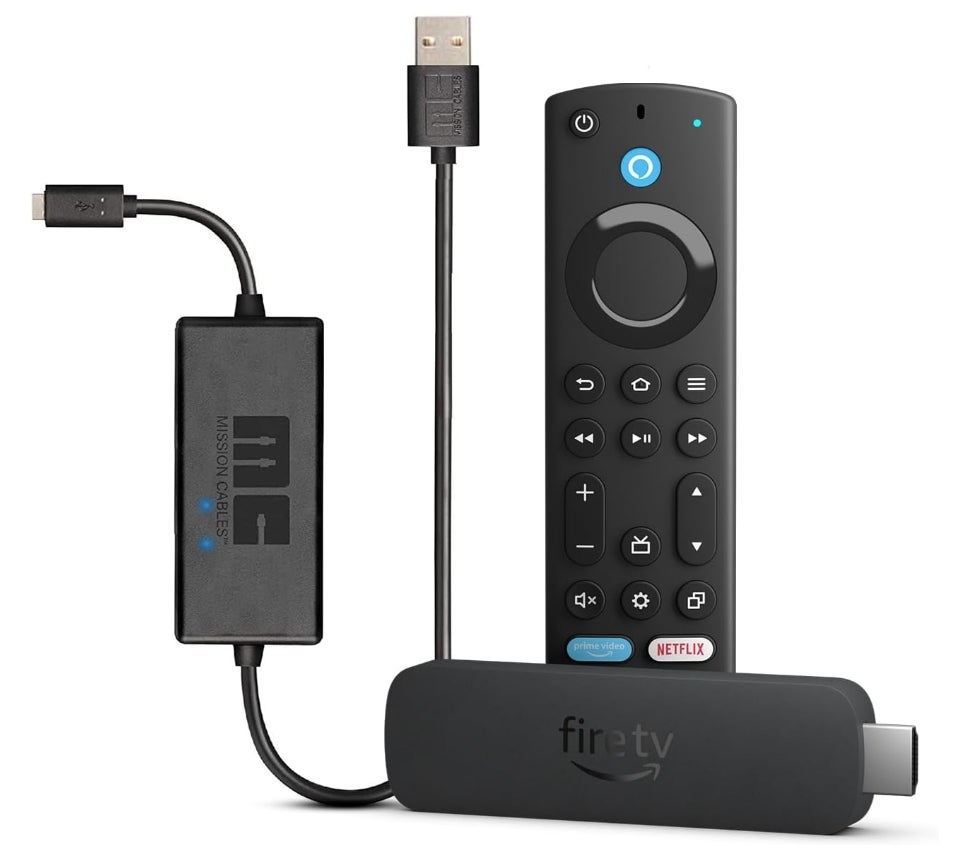 Amazon Fire TV Stick HD + Mission USB Stromkabel - Ladekabel - Power Kabel für Amazon Fire TV (Keine separate Steckdose mehr notwendig) 