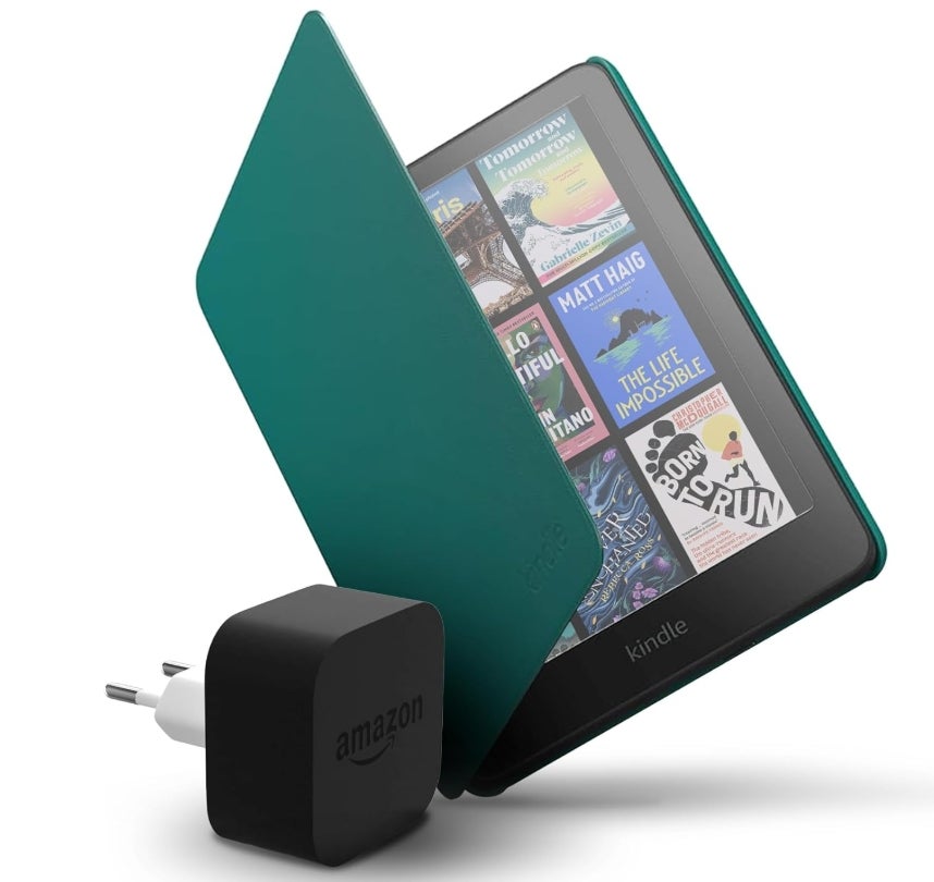 Amazon Kindle Colorsoft 16 GB + schwarzer Hülle aus Material auf Pflanzenbasis + 9W-Netzteil 