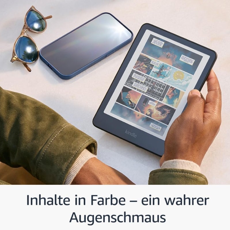 Amazon Kindle Colorsoft 16 GB + schwarzer Hülle aus Material auf Pflanzenbasis + 9W-Netzteil 