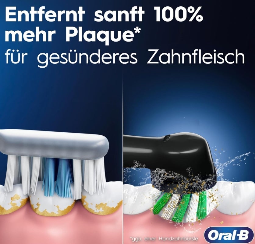 Oral-B Pro Series 3 Elektrische Zahnbürste — Electric Toothbrush, Inkl. 3 Aufsteckbürsten — 3 Putzmodi, Zahnbürste Elektrisch, Designed by Braun, Schwarz 