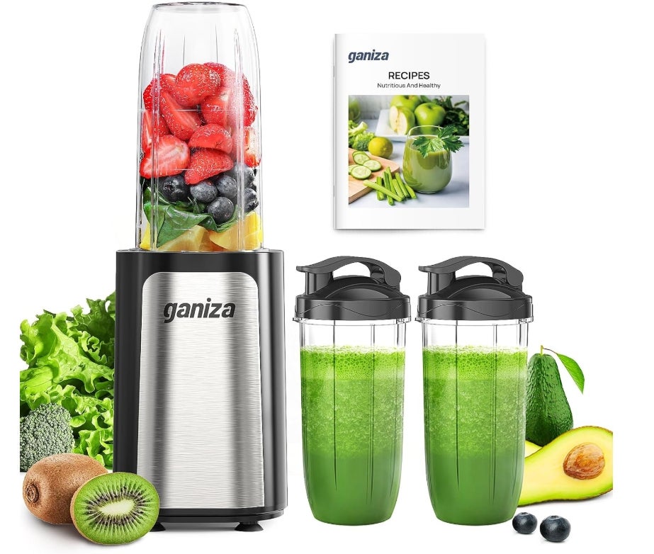 Ganiza Mixer, 900W Mini Smoothie Maker, Standmixer mit 3 Tragbare Mixbechern&nbsp;