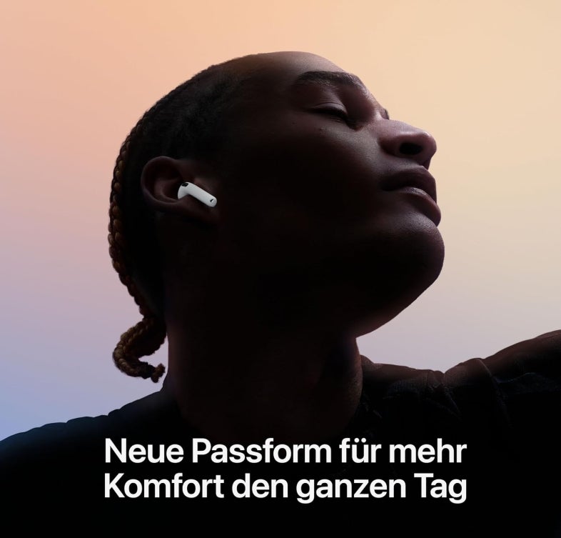 Apple AirPods 4 Kabellose Kopfhörer, Bluetooth Kopfhörer, Personalisiertes 3D Audio, Schutz vor Schweiß und Wasser, USB-C Ladecase, H2 Chip, bis zu 24 Std. Wiedergabe 