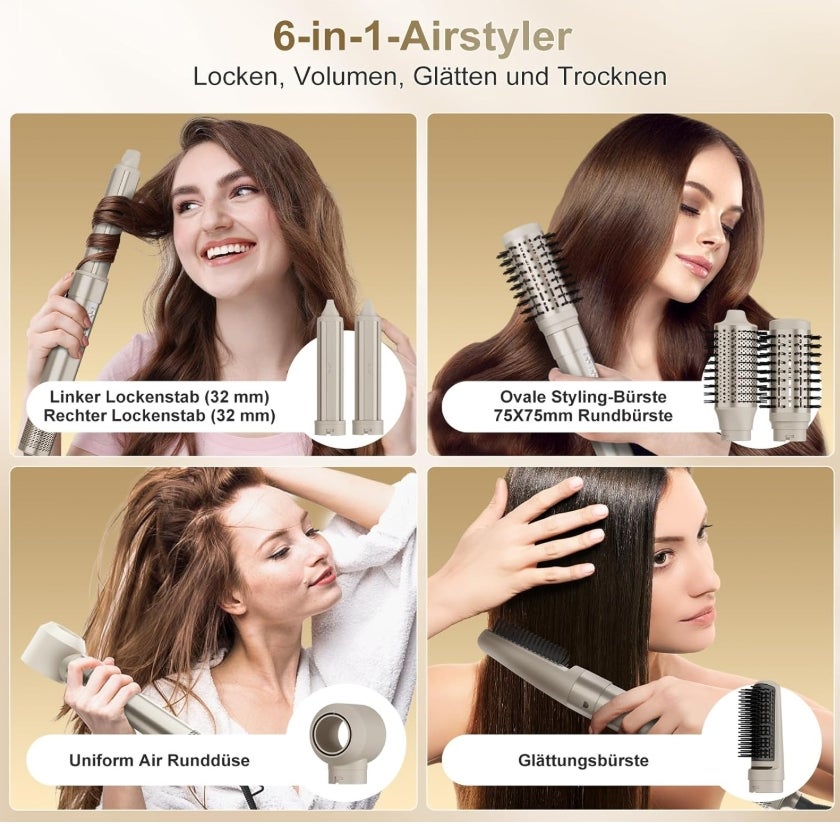 7MAGIC 6 in 1 Airstyler, Hairstyler, Lockenstab Auto-Wrap