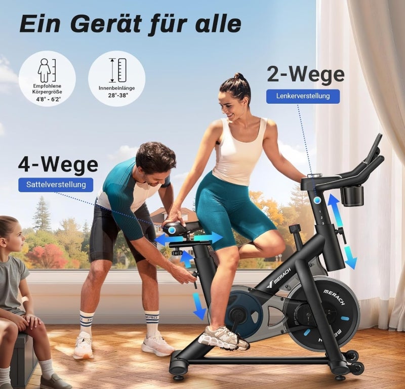 MERACH Heimtrainer Fahrrad mit Verstellbarem Widerstand