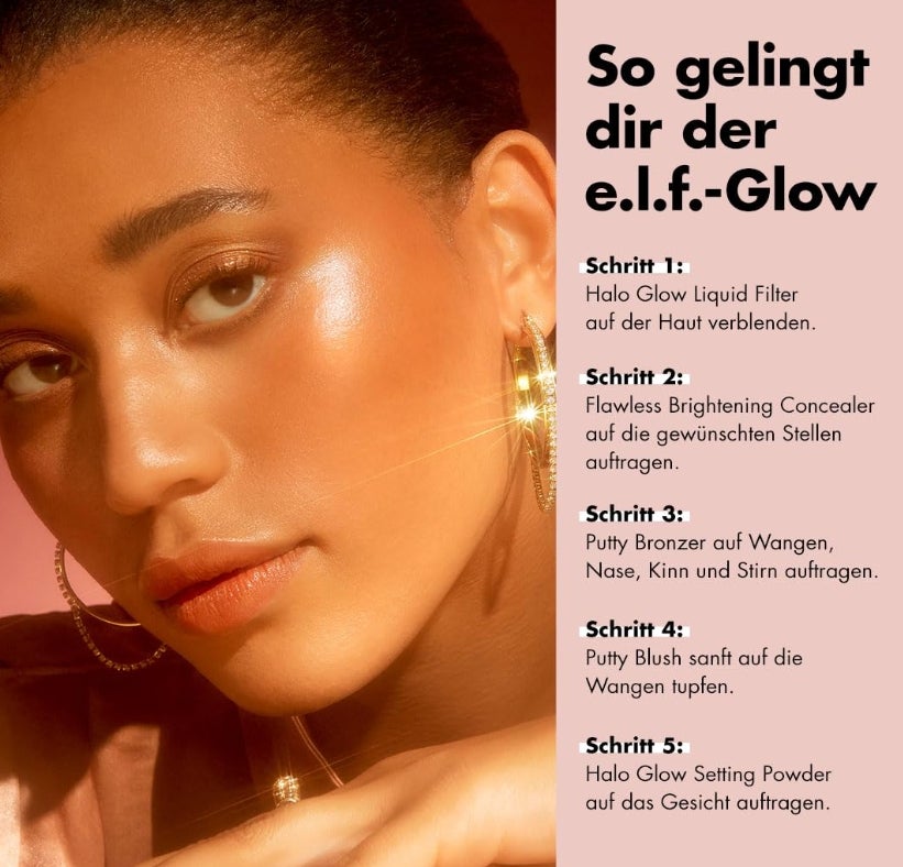 e.l.f. Halo Glow Liquid Filter, Teint-Booster für einen strahlenden, weich fokussierten Blick, mit Hyaluronsäure, vegan & tierversuchsfrei 