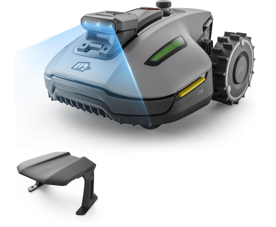 MAMMOTION YUKA mini 2 500 Mähroboter ohne Begrenzungskabel mit Garage, Empf. 500 m², Kein RTK, Kein Signalabbruch, KI TrueVision-Navigation, Auto-Mehrzonen-Kartierung, DropMow, 45% Steigung,4.5Ah-Akku 