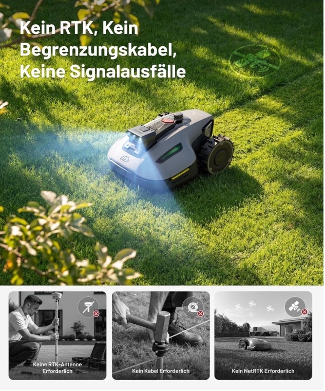 MAMMOTION YUKA mini 2 500 Mähroboter ohne Begrenzungskabel mit Garage, Empf. 500 m², Kein RTK, Kein Signalabbruch, KI TrueVision-Navigation, Auto-Mehrzonen-Kartierung, DropMow, 45% Steigung,4.5Ah-Akku 