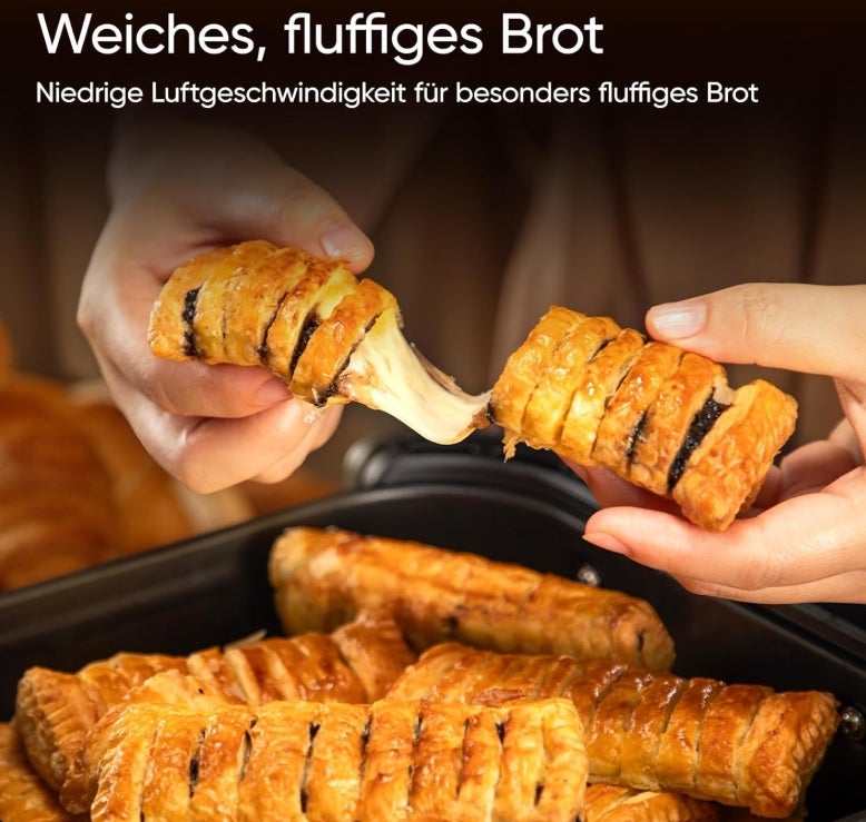 COSORI Airfryer, Heißluftfritteuse 2 Kammern, 10,8 L Heissluftfritteuse, Innovative Mehrfach-Luftgeschwindigkeit, Spart 41 Prozent Platz, Inklusive Rezeptbuch und Edelstahl-Rost, Silbergrau 