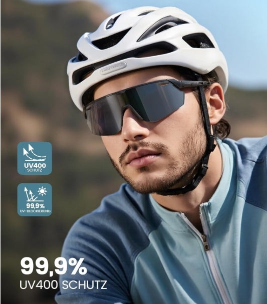 Lamicall Schnelle Brille Herren, Fahrradbrille Damen - [24g TR-90 Super Leicht] Polarisiert Sportbrille Laufbrille mit Verstellbaren Nasenpad & Bügel, UV400 Sonnenbrille Sport für Fahrrad/Ebike/Laufen 