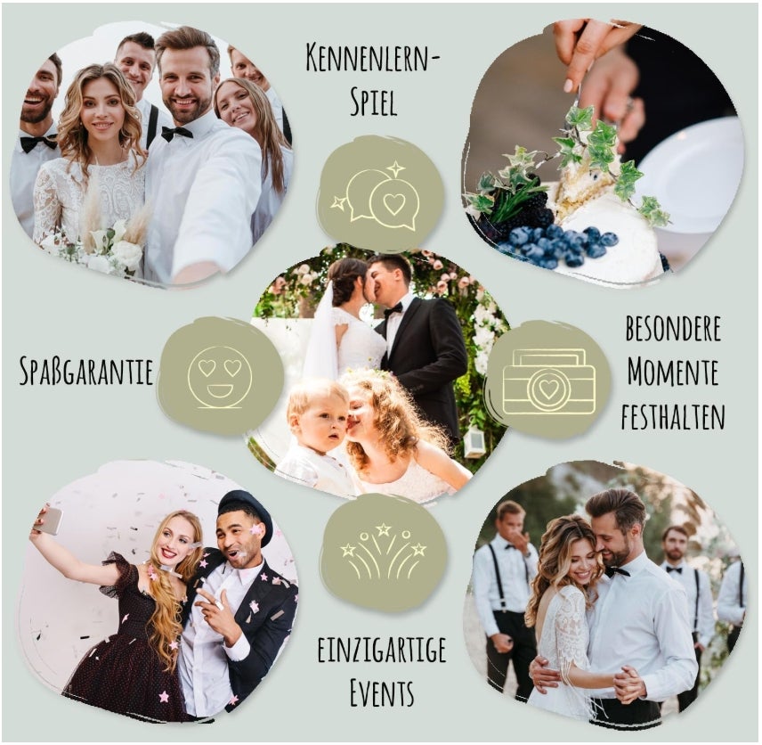 50 Fotoaufgaben Hochzeit - Unterhaltsames Hochzeitsspiel für Gäste, Fotobox Accessoires Hochzeit Fotospiel Hochzeit, Hochzeit Fotoaufgaben für Gäste, Perfekt für Gästebuch Hochzeit 