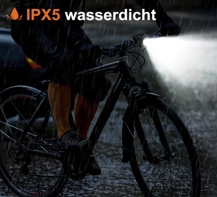 Antimi Fahrradleuchten-Set, StVZO-zugelassen Beleuchtungsset Led IPX5 Frontlicht + Rücklicht Fahrradlicht Set USB Typ C 