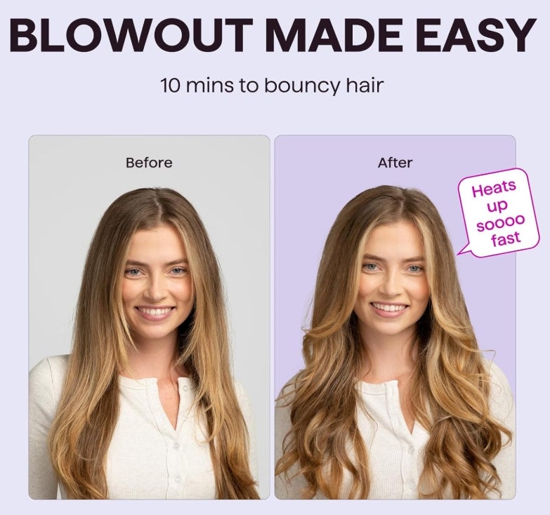 Wavytalk Thermobürste, Thermal Brush Blowout Boost Ionische Lockenbürste, Macht Haar Glatt und Glänzend, 5 Temperaturstufen, Haar schonend, 38mm Fass, Doppelspannung, Eurostecker, Sakura Rosa 