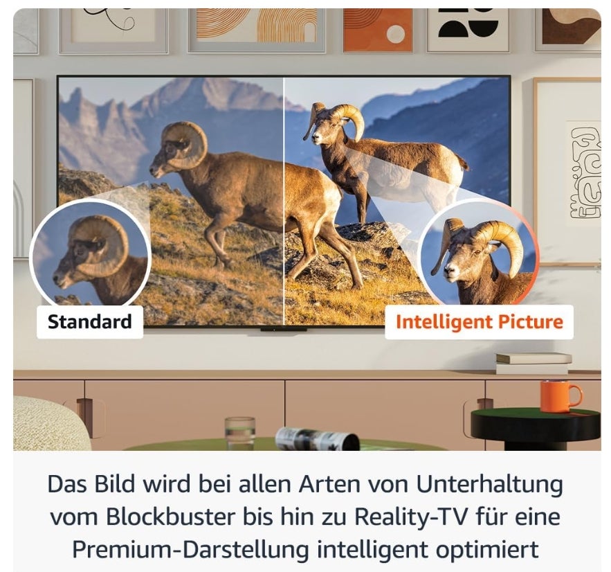 Amazon Fire TV Omni-Mini-LED-Serie, QLED-Smart-TV mit 55 Zoll (139 cm), 4K UHD, Dolby Vision IQ, Ambient-TV, 144-Hz-Spielmodus, Local Dimming und Sprachsteuerung mit Alexa 