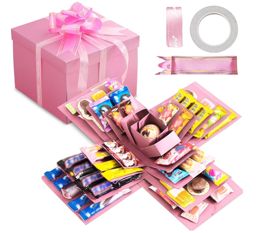 Überraschung Box,Uberraschungsbox,5-lagige Kreative Geschenkbox Explosionsbox,Geschenkbox Aufklappbar 