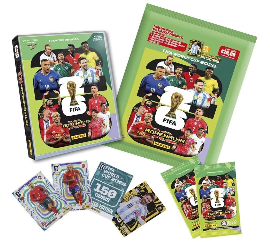 Adrenalyn XL-Weltmeister-Album 2026, Megapack Adrenalyn FIFA World Cup 2026, mit Fußballkarten, Ordner und Umschlägen, Sammelalbum, Fußball-Weltmeisterschaft Panini 