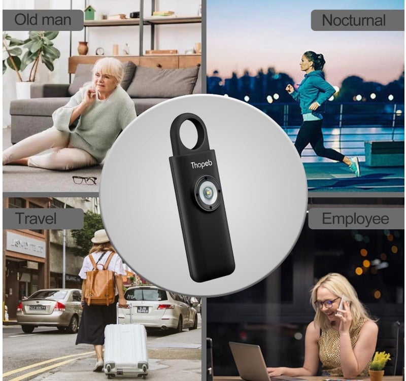 Original Persönlicher Alarm Für Frauen, Schlüsselanhänger Mit Alarm für Selbstverteidigung und Sicherheit, 130 dB Sirene, LED-Stroboskoplicht, Hilft Ältesten, Kinder 