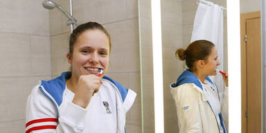 Wir waren in den Athleten-Zimmern