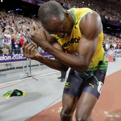 Der irre Gold-Jubel von Usain Bolt