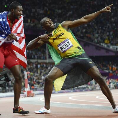 Der irre Gold-Jubel von Usain Bolt