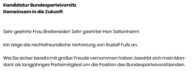 Fußi Anwaltsschreiben