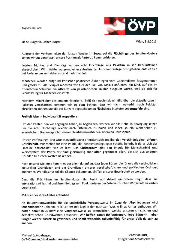 Wirbel um falschen ÖVP-Brief in Wien