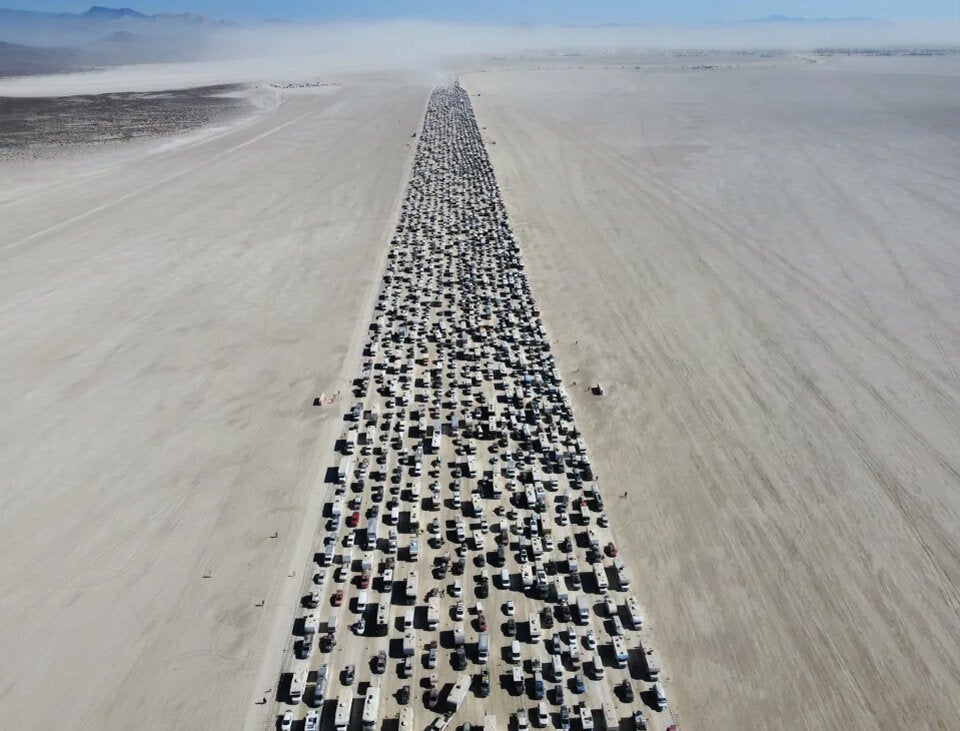Zwölf Stunden Stau nach Burning-Man-Festival