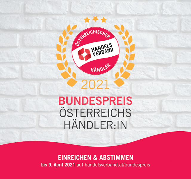 Bundespreis Österreichs Händler:In Handelsverband Sujet Quadrat