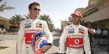 Button (l.) mit dem schnelleren Kollegen Hamilton