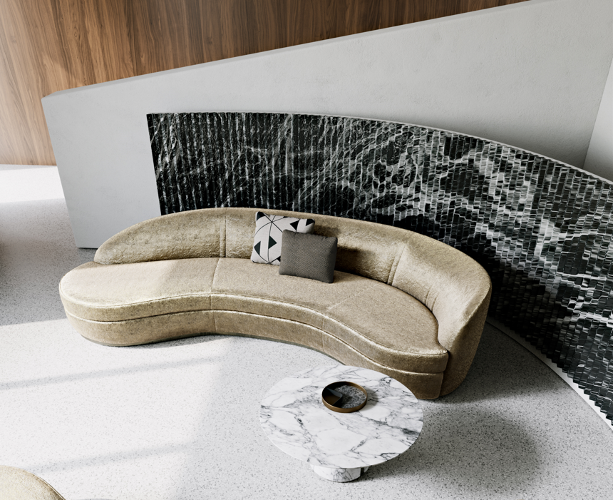 Naturmaterialien und geschwungene Formen liegen im Trend.