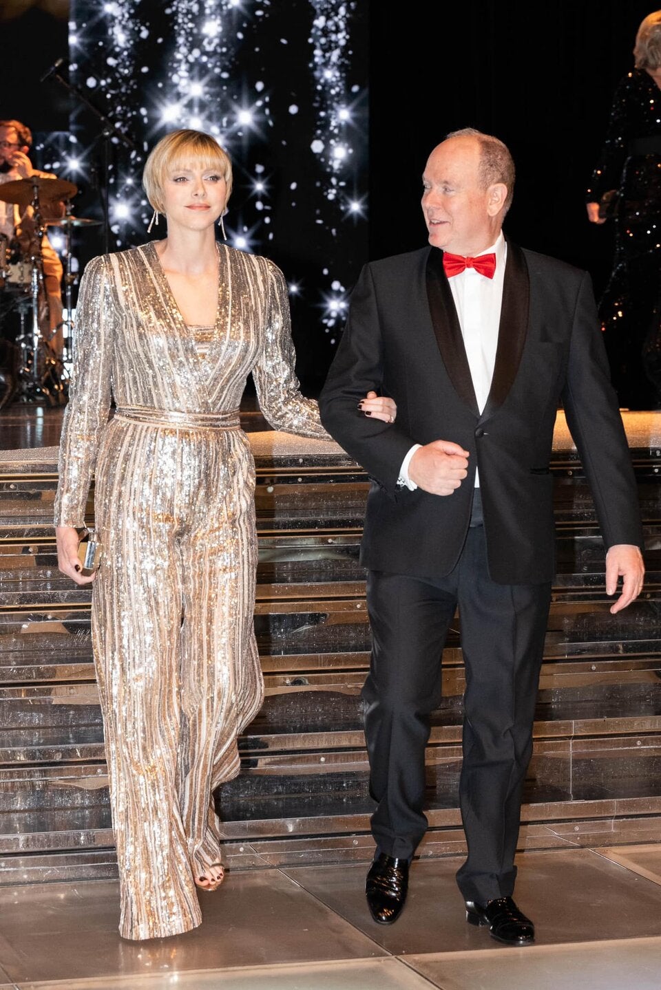 Glitzer-Auftritt: Charlène strahlt mit Albert beim Rosenball