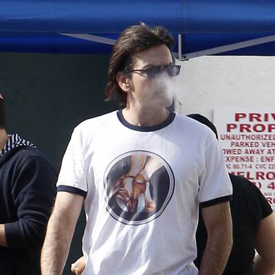 Charly Sheen am Set
