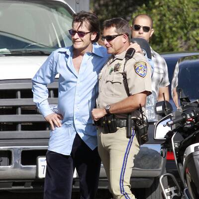 Charly Sheen am Set